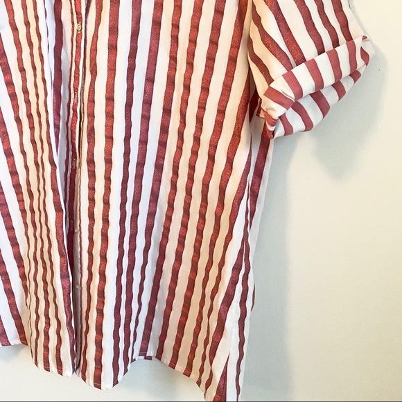 SOLD Red and off white stripped blouse - Picture 10 of 15